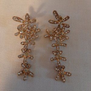 Floral Rhinestone Drop Earrings